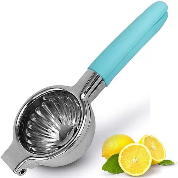 Lemon Squeezer Stainless Steel, Large Bowl Manual Citrus Press Juicer Squeezer Hand Lemon Lime Squeezer Tool ,Blue