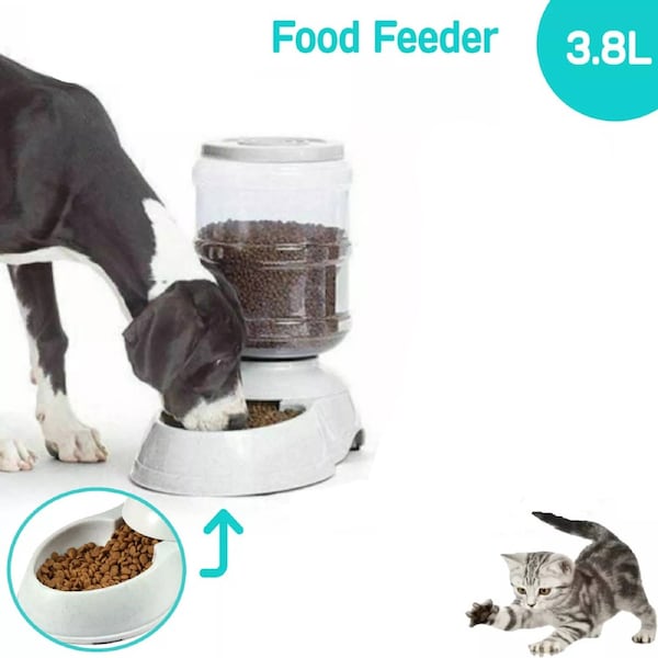 Automatic 3.8L Food Pet Dog Cat Puppy Dispenser Feeder Bowl Bottle