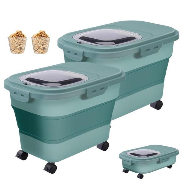 JOYBUY Dog Food Storage Containers – 2 Pack, 20L Each, Green