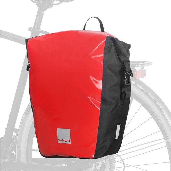 Sahoo 20L Single Rear Pannier Bike Bag - Size 40 x 33 x 17cm Red