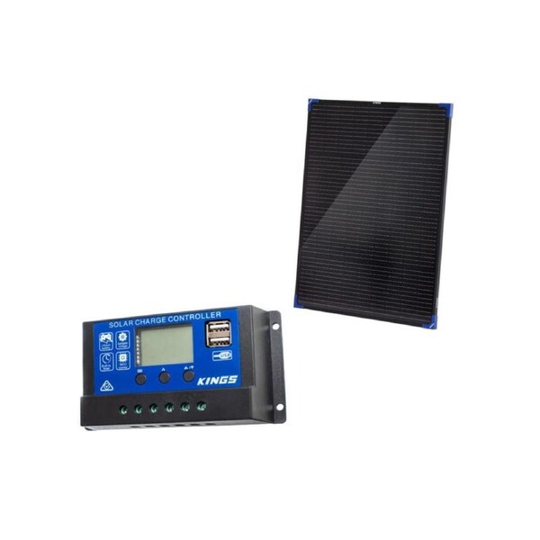 Kings 100W Fixed Solar Panel + 15A PWM Solar Controller