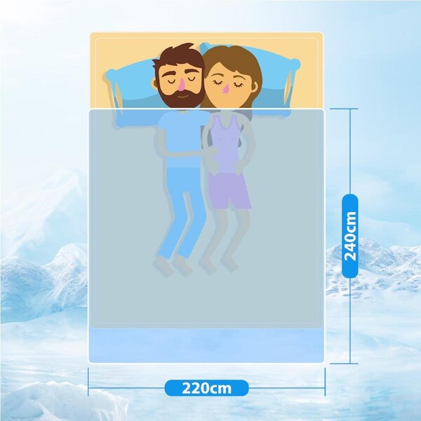 LINENOVA Cooling Blanket Pillowcases Keep Cool Lightweight Comfort Soft 220 x 240 cm / Grey