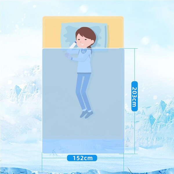 LINENOVA Cooling Blanket Pillowcases Keep Cool Lightweight Comfort Soft 152 x 203 cm / Blue