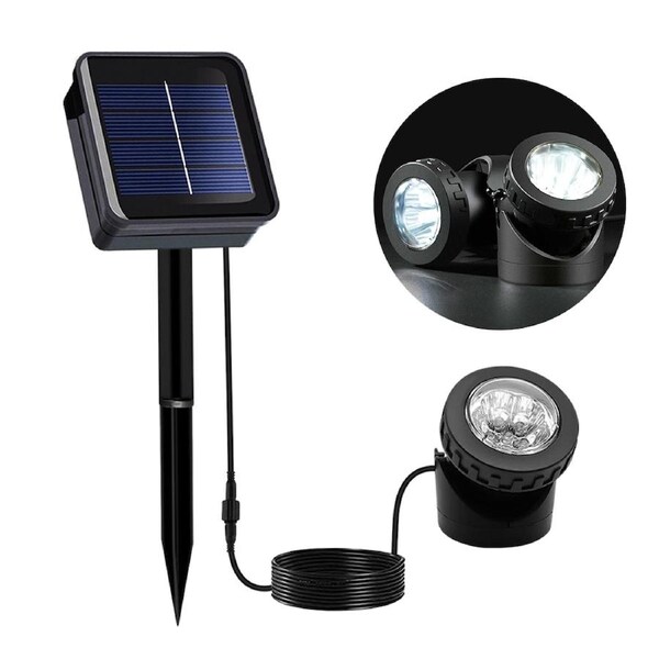 CLORA 6 LED Solar Spot Lights Outdoor Garden Landscape Pool Yard Lawn Patio SpotLight Lamp White Light