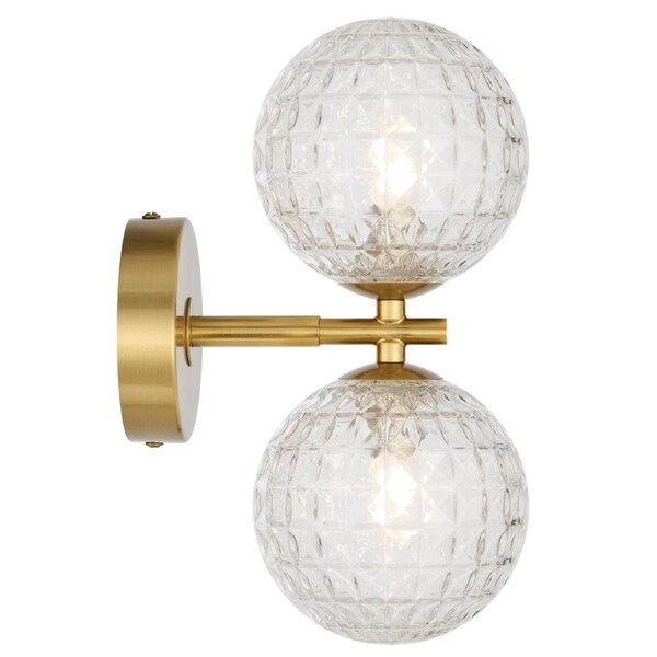 Felton Modern Wall Lamp Light Glass Metal Antique Gold Clear Polished