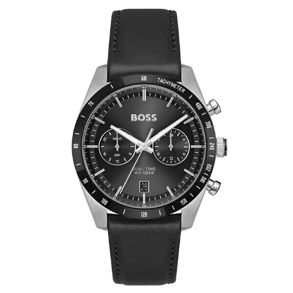 BOSS by Hugo Boss Leather Black Dial Multi-function Men's Watch - 1514284