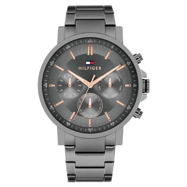 Tommy Hilfiger Grey Steel Dark Grey Dial Multi-function Men's Watch - 1710711