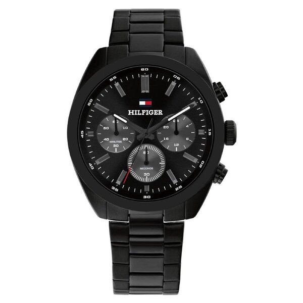 Tommy Hilfiger Black Steel Chronograph Men's Watch- 1710724