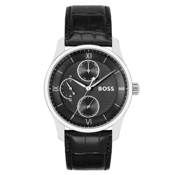 BOSS by Hugo Boss Black Leather Multi-function Men's Watch - 1514272