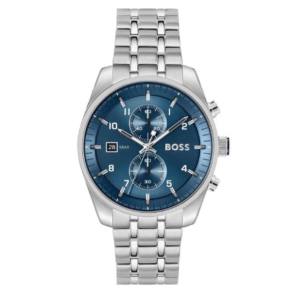 BOSS by Hugo Boss Stainless Steel Blue Dial Chronograph Men's Watch - 1514216