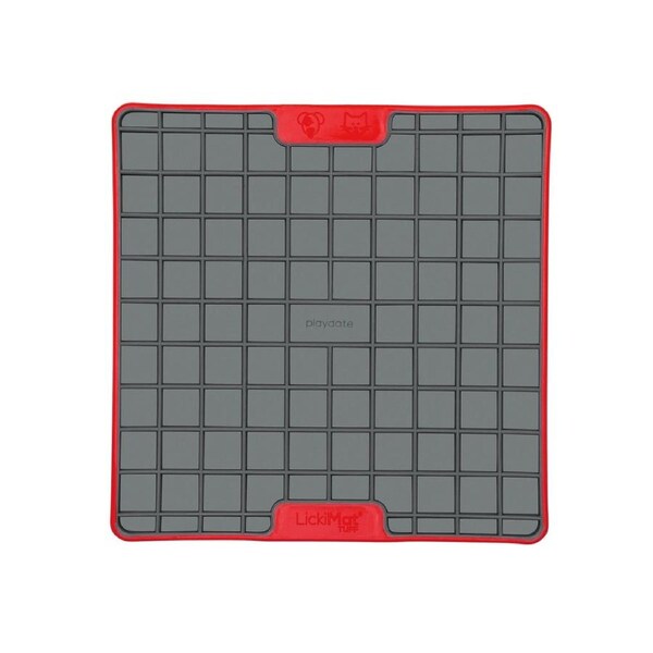 Lickimat Playdate Tuff Slow Food Licking Mat For Cats - Red