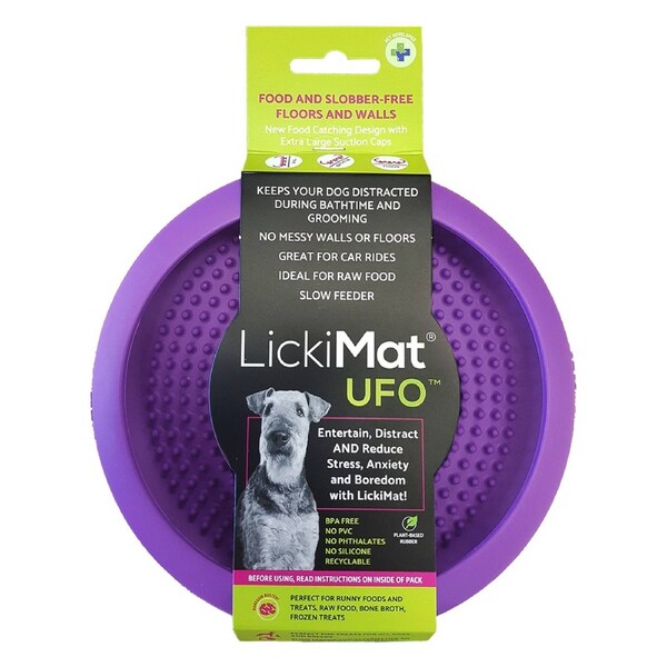 Lickimat Ufo Pet Dog/Puppy Food Bowl Purple W/Suction Cups