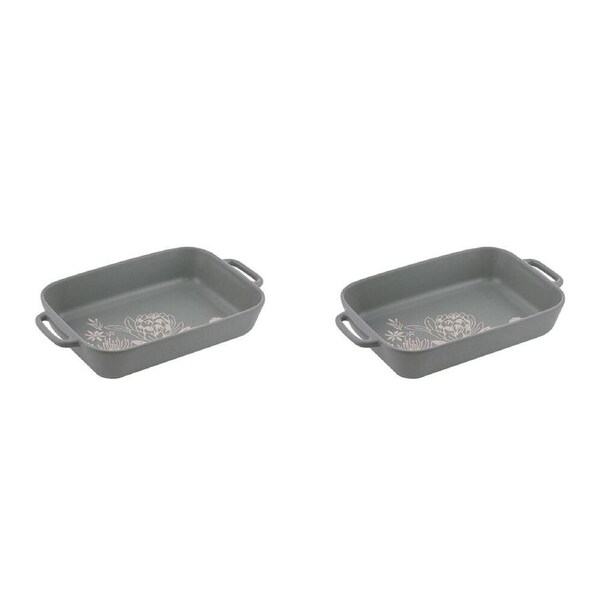 2PK Ladelle Esperance Ceramic Baking Dish/Tray Large Kitchen Bakeware Green