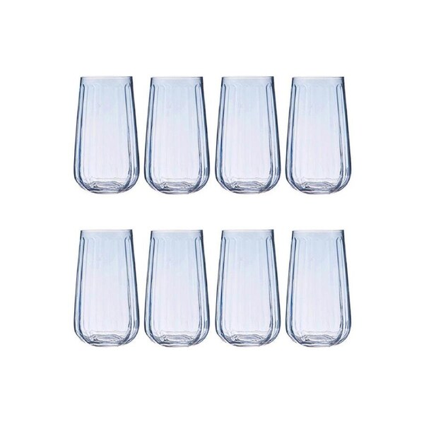 2x 4pc Ladelle Capri Sky Highball Tumbler 550ml Tall Drinking Glass Blue
