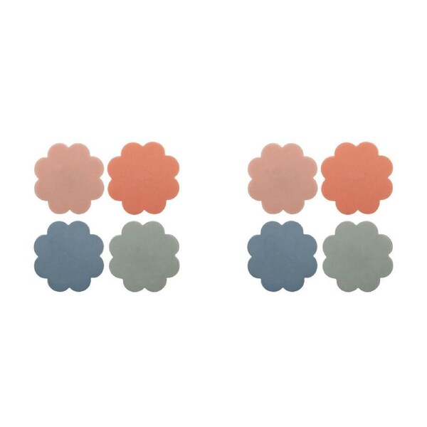2x 4pc Ladelle Panama Resin Flower Coaster Decor Set Reusable Table Protector
