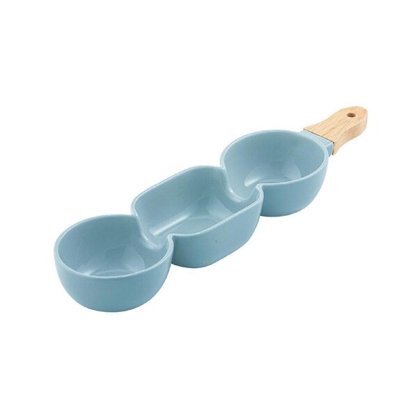 Ladelle Alto Serve & Share Pale Blue 3 Part Stick Snack Serving Platter