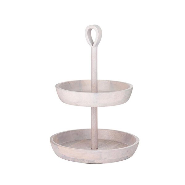 Ladelle Hampton 2 Tier Lazy Susan Rotating Serving Tray Snack Display Stand