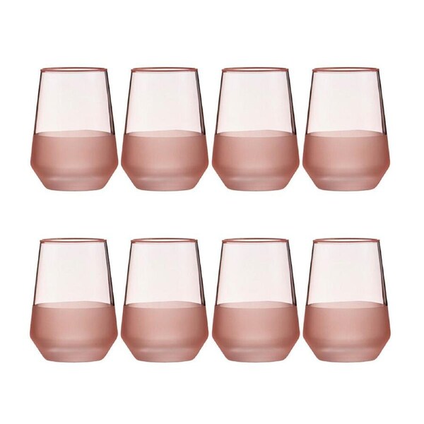 2x 4pc Ladelle Panama Drinking Glass Durable Tumbler Kitchen Glassware Coral