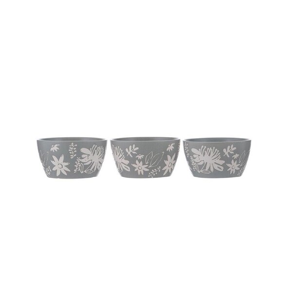 3pc Ladelle Esperance Ceramic Dip Bowl Set Reusable Kitchen Serveware Green