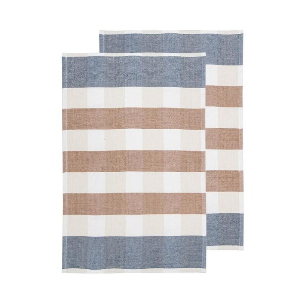2pc Ladelle Bailie Terry Terracotta Kitchen Towel Reusable Drying Cloth