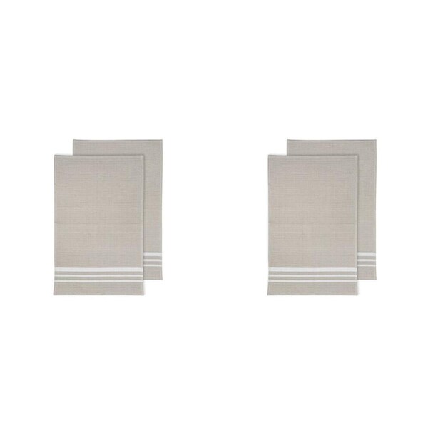 2x 2pc Ladelle Terry 100% Cotton Kitchen Dish Drying Towel Set Reusable Stone