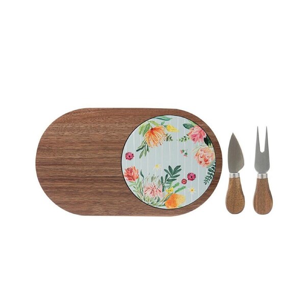 Ladelle Esperance Platter & Cheese Knife Serving Set Kitchen Utensils