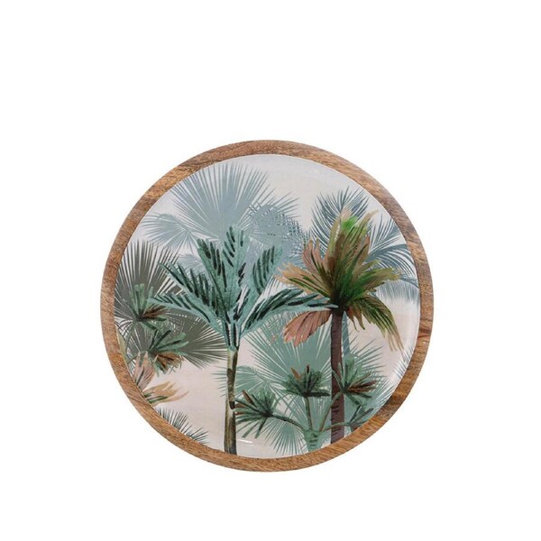 Ladelle Panama Mango Wood Round Serving Platter Reusable/Durable Food Tray