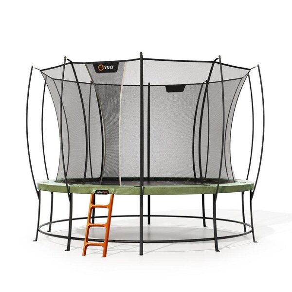 Vuly Ultra 2 Pro Large 14ft Trampoline with Enclosure - Round Kids Trampolines Bundle With Ladder