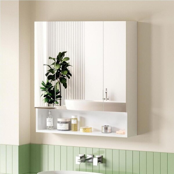 Cefito 700x750mm Bathroom Mirror Cabinet Medicine Adjustable Shelves Wall Hung White