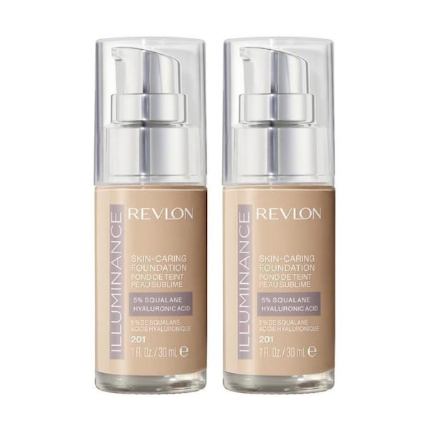 2 x Revlon Illuminance Skin-Caring Foundation 30mL - 201 Creamy Natural