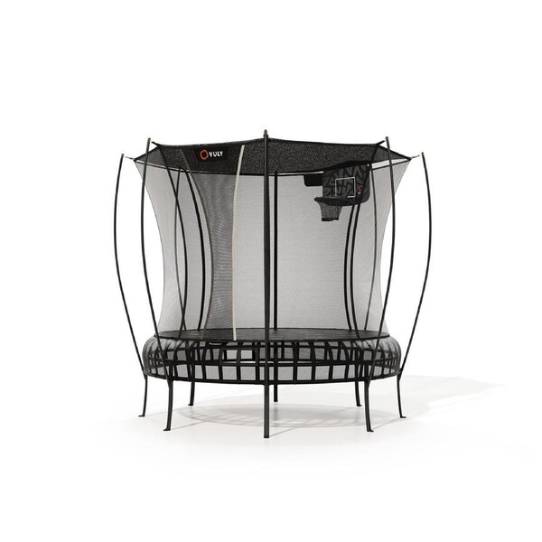 VULY Thunder 2 Medium 10ft Springless Trampoline with Enclosure - Round Kids Trampolines With Shade Cover & Basketball Hoop