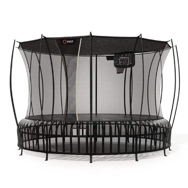 VULY Thunder 2 Pro XL 16ft Springless Trampoline with Enclosure - Round Kids Trampolines Bundle With Shade & Basketball Hoop