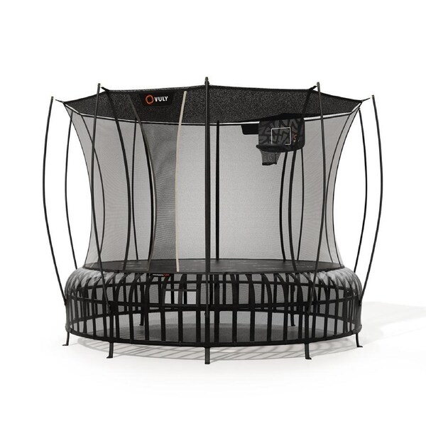 VULY Thunder 2 Pro Large 14ft Springless Trampoline with Enclosure - Round Kids Trampolines Bundle With Shade & Basketball Hoop