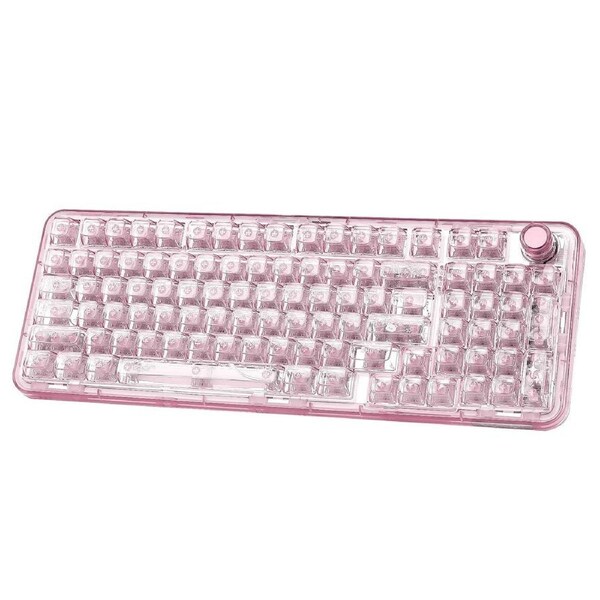 YUNZII X98 Transparent Mechanical Keyboard (Pink) (Snow Linear Switch)