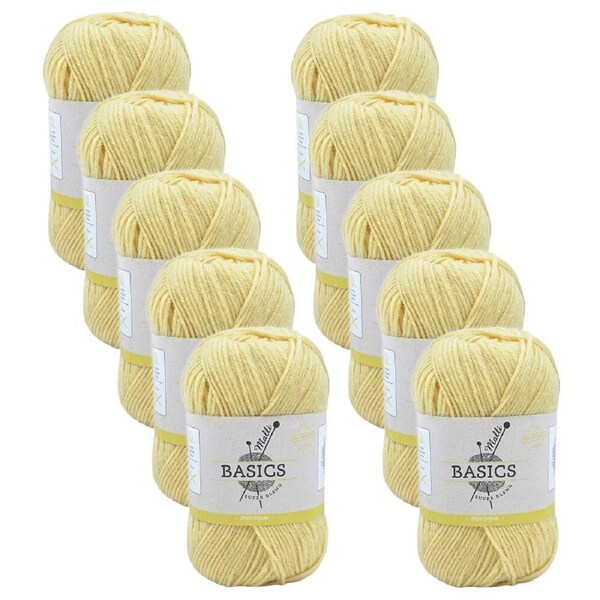 10PK Malli Super Blend Basic Crochet Knitting Yarn 8ply 100g 16x9cm Meringue