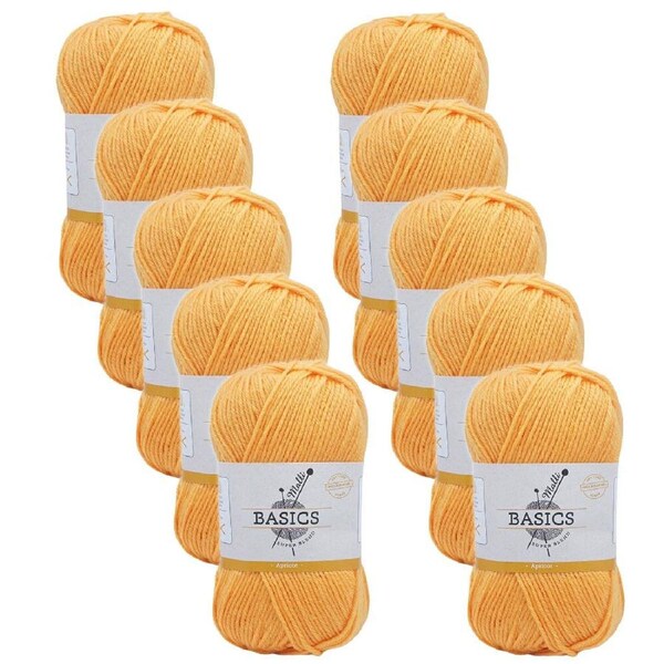 10PK Malli Super Blend Basic Crochet Knitting Yarn 8ply 100g 16x9cm Apricot