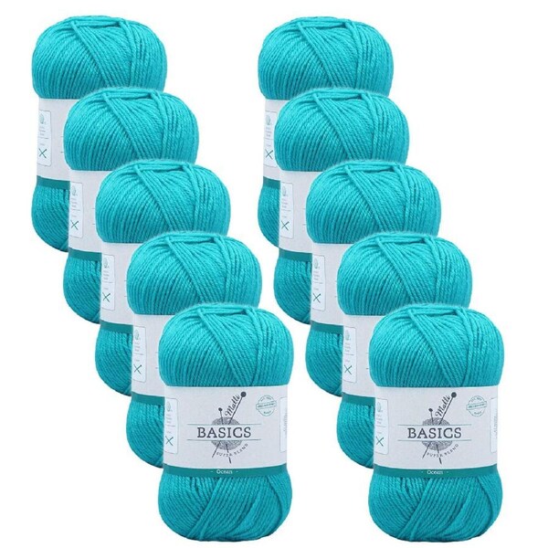 10PK Malli Super Blend Basic Crochet Knitting Yarn 8ply 100g 16x9cm Ocean