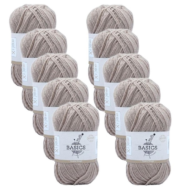 10PK Malli Super Blend Basic Crochet Knitting Yarn 8ply 100g 16x9cm Cookie Dough