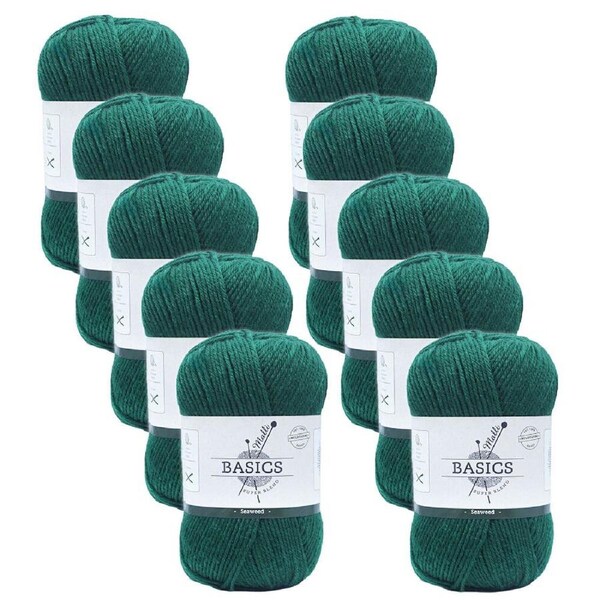 10PK Malli Super Blend Basic Crochet Knitting Yarn 8ply 100g 16x9cm Seaweed