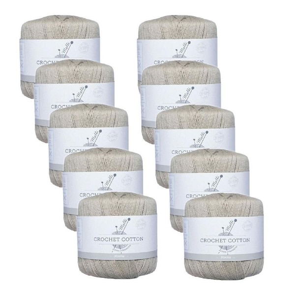 10PK Malli Super Strength 100% Cotton Crochet Knitting Yarn 3ply 50g Mocha