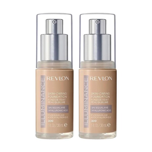 2 x Revlon Illuminance Skin-Caring Foundation 30mL - 309 Toasted Beige