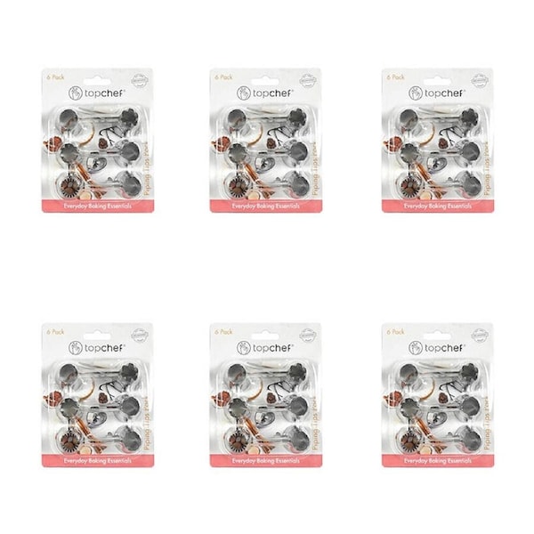 6x 6pc Topchef Stainless Steel Cake Decorating Piping Tips Set Assorted