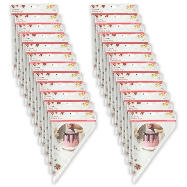 24x 50pc Topchef Disposable Cake Decorating Piping Bags Set 40x25cm Clear