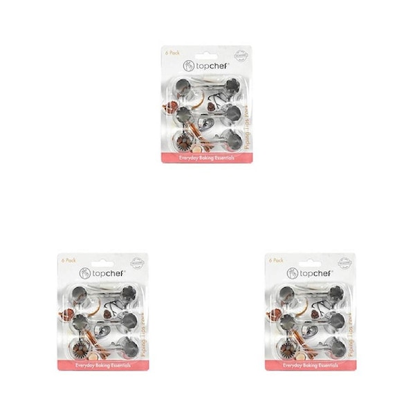 3x 6pc Topchef Stainless Steel Cake Decorating Piping Tips Set Assorted