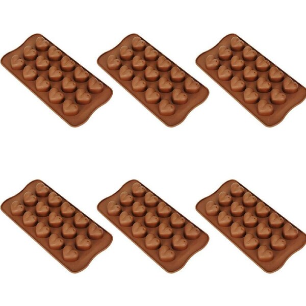 6x 12pc Topchef Silicone Heat Resistant Chocolate Moulds Brown Assorted