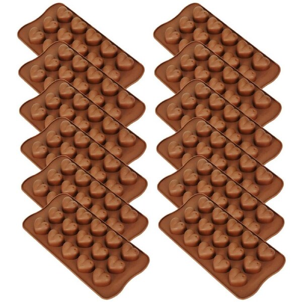 12x 12pc Topchef Silicone Heat Resistant Chocolate Moulds Brown Assorted