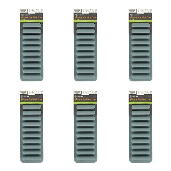 6PK Topchef Silicone Heat Resistant Ice Stick Tray 25x19cm Assorted