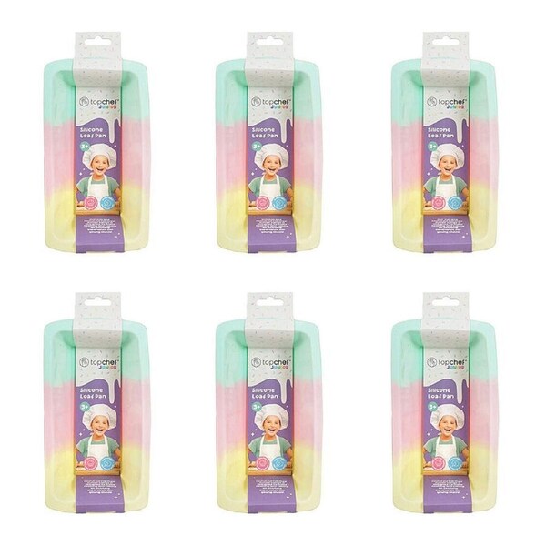 6PK Topchef Pastel Silicone Heat Resistant Baking Pan - Loaf Cotton Candy