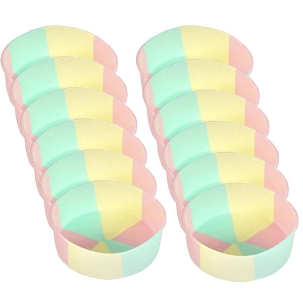 12PK Topchef Mini Pastel Silicone Heat Resistant Cake Baking Pan Cotton Candy
