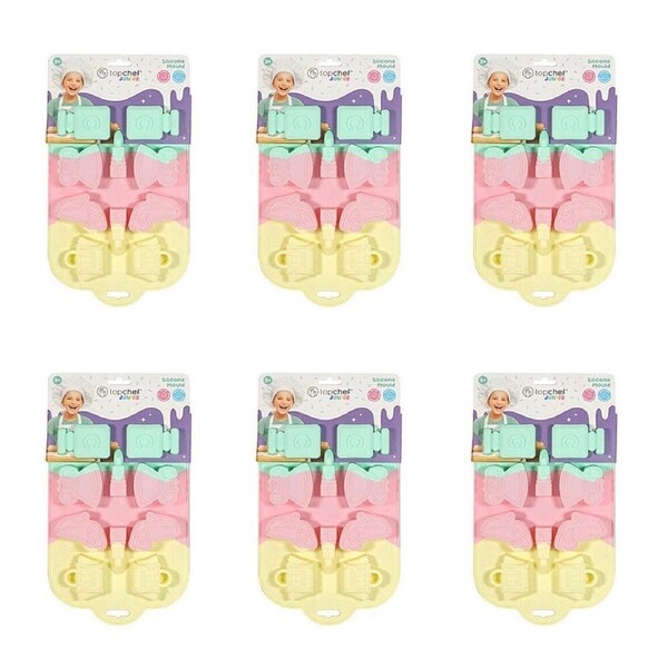 6PK Topchef Pastel Silicone Heat Resistant Baking Mould - Girly Cotton Candy